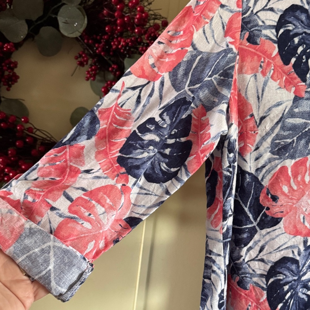 Coral Bay Pink and Blue Floral Top - Picture 6 of 7